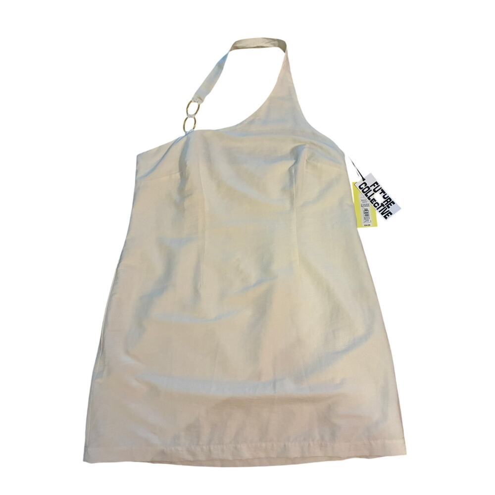 NWT Future Collective x Jeneé Naylor Ring Detail Asymmetric Halter Mini Dress